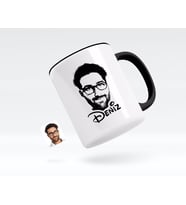 BK Gift Kişiye Özel İsimli Erkek Silüet Siyah Kupa Bardak-1