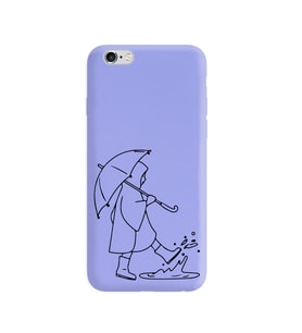Iphone 6 Çizgi Tasarımlı Mor Lansman Telefon Kılıfı