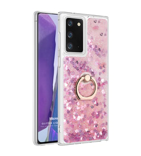 Microsonic Samsung Galaxy Note 20 Kılıf Glitter Liquid Holder Pembe