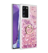 Microsonic Samsung Galaxy Note 20 Kılıf Glitter Liquid Holder Pembe