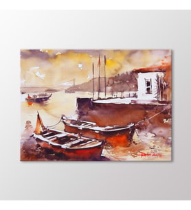 Arty Tablo Suluboya Sandallar ve İstanbul Tablo (Karışık)