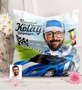 BK Gift Kişiye Özel Bay Rallici Karikatürlü  Yastık  1