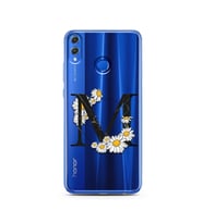 Papatya Harf Tasarım Süper Şeffaf Silikon Telefon Kılıfı Huawei Honor 8x M-Harfi
