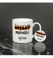 İnşaat Mühendisine Hediye Kupa Bardak ve Anahtarlık Set 002