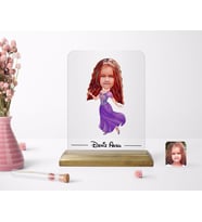 BK Gift Kişiye Özel Kız Çocuk Prenses Karikatürlü Ahşap Standlı Çerçeve-3 (Beyaz)