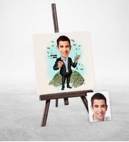 BK Gift Kişiye Özel Multimilyoner Karikatür Şovaleli Doğal Taş  1