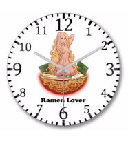 Ramen Lover Duvar Saati Bombeli Gercek Cam