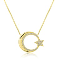 Papatya Silver 925 Ayar Ayyıldız Figürlü Gümüş Kolye