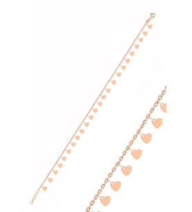 Söğütlü Silver Gümüş rose  kalp pullu halhal