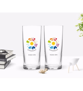 BK Gift Kişiye Özel Renkli Baskılı Çanakkale Tasarımlı Turistik İkili Rakı Bardağı Seti-1 (Beyaz)