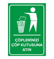 MIGNATIS - Çöplerinizi Çöp Kutusuna Atın Levhası - Sac Malzeme 50x70cm