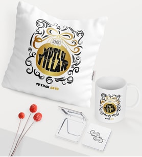 BK Gift Kişiye Özel Yılbaşı Mutlu Yıllar Temalı Beyaz Kupa Ayna Yastık Seti - 9