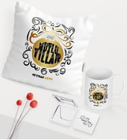 BK Gift Kişiye Özel Yılbaşı Mutlu Yıllar Temalı Beyaz Kupa Ayna Yastık Seti - 9