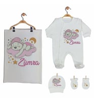Pia Baby GL 2003 İsme Özel Ayıcıklı Battaniye Tulum Set