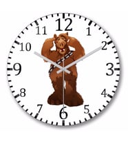 Chewbacca Alf Bacca Duvar Saati Bombeli Gercek Cam