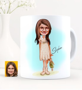 BK Gift Kişiye Özel Kız Çocuk Karikatürlü Beyaz Kupa Bardak - 7