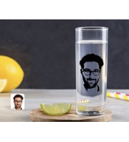 BK Gift Kişiye Özel Renkli Baskılı Erkek Silüet Tasarımlı Vodka Bardağı-1 (Beyaz)
