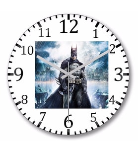 Batman Duvar Saati Bombeli Gercek Cam
