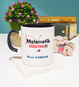 Matematik Öğretmeni Kupa Bardak Siyah
