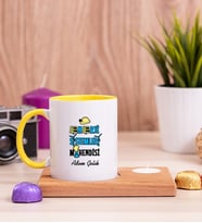 Enerji Sistemleri Mühendisi Ahşap Altlıklı Mumlu Sarı Kupa Bardak