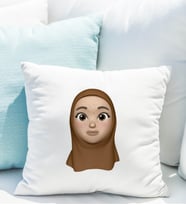 Emoji Kız Tesettürlü Stiker Yastığı