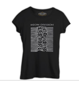 Meow Division Siyah Kadın Tshirt