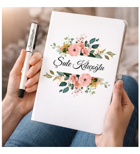 Kişiye Özel Hediye Defter ve Roller Kalem Seti Şık Tasarım