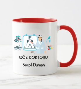 Göz Doktoru Kupa Bardağı Kırmızı