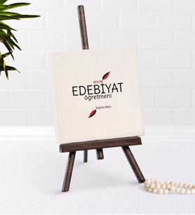 BK Gift Kişiye Özel Edebiyat Öğretmeni Şovaleli Doğal Taş-5 (Beyaz)