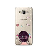 Space Girl Tasarım Süper Şeffaf Silikon Telefon Kılıfı Samsung Grand Prime