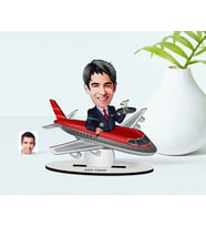 BK Gift Kişiye Özel Bay Host Karikatür Ahşap Biblo  1