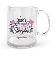 BK Gift Kişiye Özel Yılın En Sempatik Sevgilisi Cam Kupa Bardak