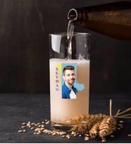 BK Gift Kişiye Özel İsimli Fotoğraflı Renkli Baskılı Hiball Bira Bardağı-4 (Beyaz)