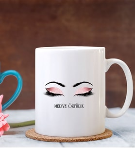 BK Gift Kişiye Özel Bayan Moda Tasarımı Beyaz Kupa Bardak - 6