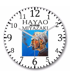 Hayao Miyazaki Thinking Face Duvar Saati Bombeli Gercek Cam
