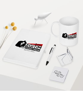 BK Gift Kişiye Özel Özel Eğitim Öğretmeni Temalı Beyaz Defter Kalem Kupa Ayna Seti - 1