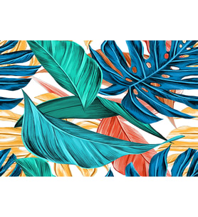 Elf Design Tropic Yaprak Desenli Amerikan Servis Runner 4 Lü Set (Karışık)