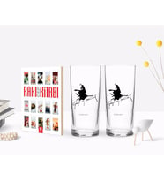BK Gift Kişiye Özel Renkli Baskılı Atatürk Temalı İkili Rakı Bardağı ve Rakı Cep Kitabı Hediye Seti-27 (Model 1)