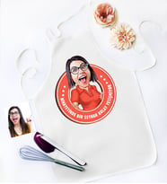 BK Gift Kişiye Özel Kolay Yetişmiyor Karikatür Beyaz Mutfak Önlüğü  1