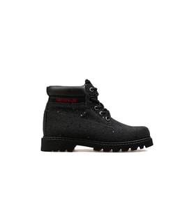 Cat Çocuk Botu 015F101071-Black-Glıtter-Derı Siyah Colorado iridencent Zip