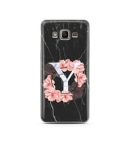 Mermer Çiçekli Harf Tasarım Süper Şeffaf Silikon Telefon Kılıfı Samsung J2 Prime