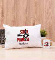 Şehir Plancısı Dikdörtgen Yastık ve Beyaz Kupa Bardak