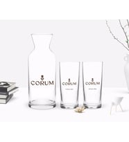 BK Gift Kişiye Özel Renkli Baskılı Çorum Tasarımlı Turistik İkili Rakı Bardağı ve Karaf Hediye Seti-1 (Model 1)