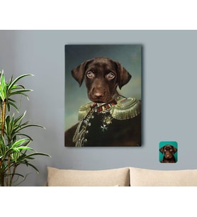 BK Gift Kişiye Özel Evcil Dost Rönesans Tasarımlı Kanvas Tablo 50x70cm-3