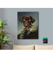 BK Gift Kişiye Özel Evcil Dost Rönesans Tasarımlı Kanvas Tablo 50x70cm-3