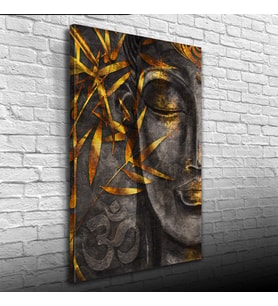 Altın Kadın Canvas Tablo (50x70) (Siyah-Haki)