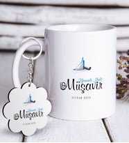 BK Gift Kişiye Özel Mesleki Yeminli Mali Müşavir Beyaz Kupa ve Anahtarlık Hediye Seti (Model 1)