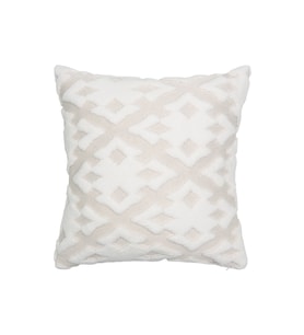 Bohem Özel Tasarım Punch Panç Desen Kare Dekoratif Kırlent Kılıfı 43x43 cm Maldive Krem