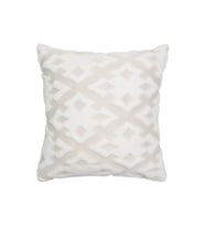 Bohem Özel Tasarım Punch Panç Desen Kare Dekoratif Kırlent Kılıfı 43x43 cm Maldive Krem