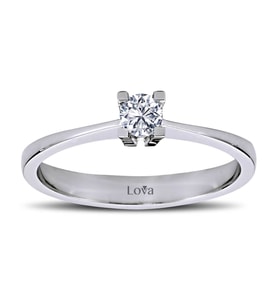 Lova E Renk 0,15 Karat Pırlanta Tektaş Yüzük - 1030027